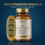 Sky Premium Life Omega 3 Fish Oil Softgel Capsules - High Strength EPA & DHA - Molecularly Distilled & Purity Tested - Heart, Brain & Vision Support - GMP & Halal - 50 Softgels - Image 3